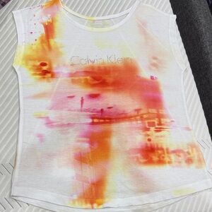 Calvin Klein Kids' Vibrant Orange and Pink Tee